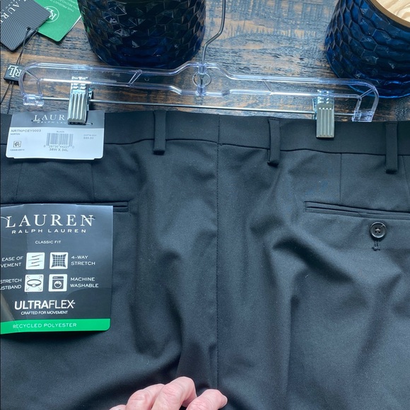New Ralph Lauren Men's Classic Black Dress Pants 38x34 - Picture 2 of 3
